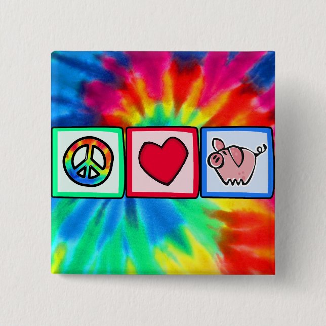 Peace, Love, Pigs 15 Cm Square Badge (Front)
