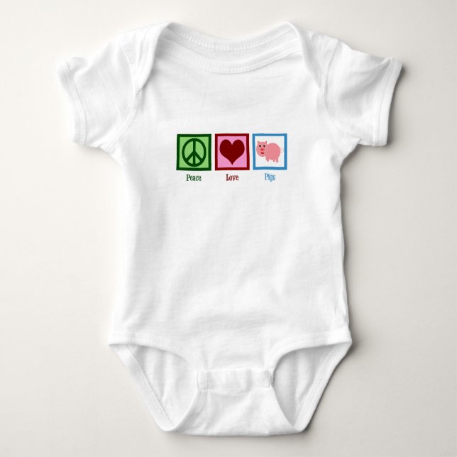 Peace Love Pigs Baby Bodysuit (Front)