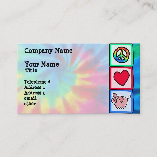 Peace, Love, Pigs Business Card (Front)