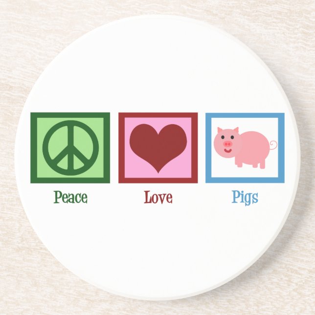 Peace Love Pigs Coaster (Front)