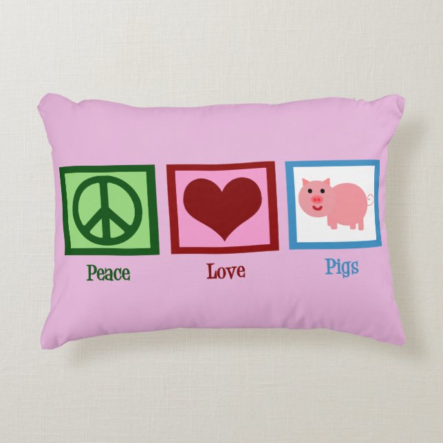 Peace Love Pigs Decorative Cushion (Front)