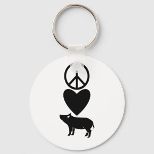 Peace Love & Pigs Keychain