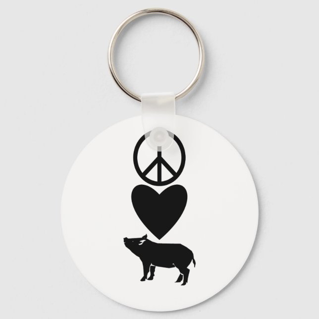 Peace Love & Pigs Keychain (Front)