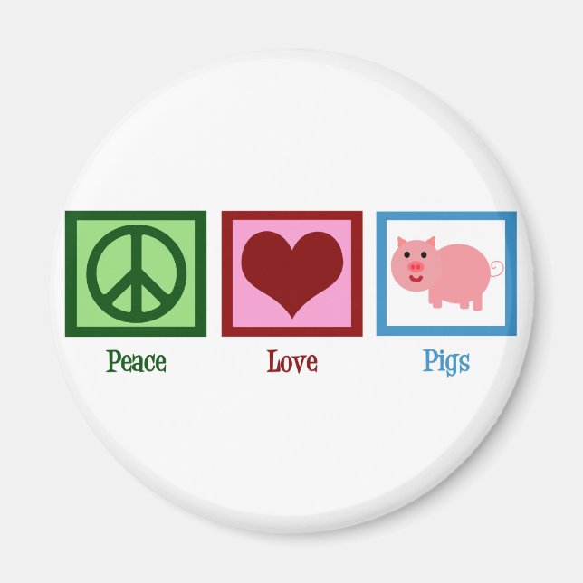 Peace Love Pigs Magnet (Front)