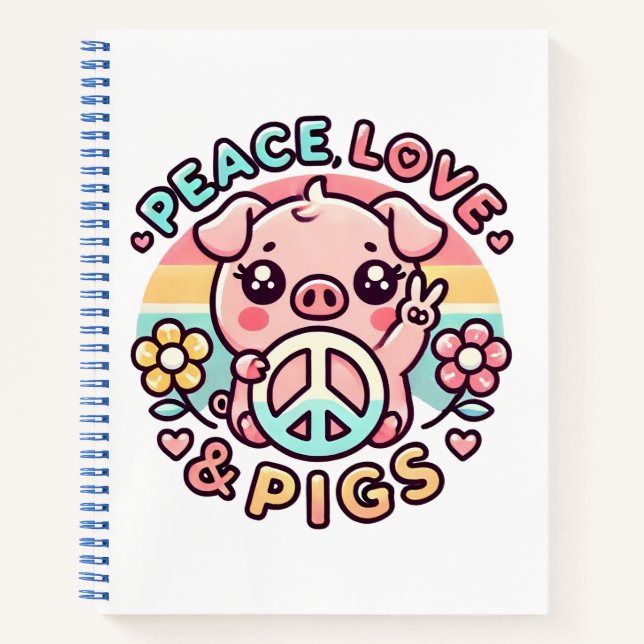 Peace Love & Pigs Notebook  (Front)