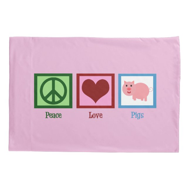 Peace Love Pigs Pillowcase (Back)
