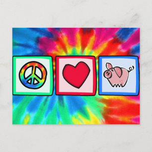 Peace, Love, Pigs Postcard