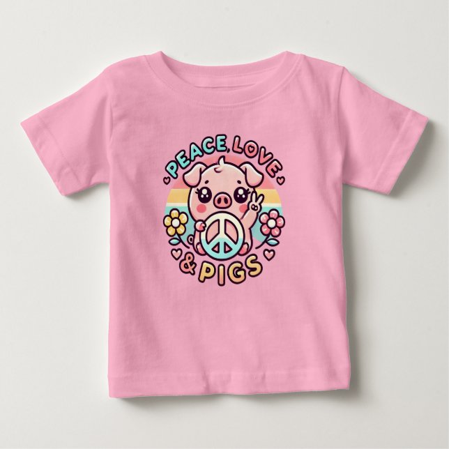 Peace Love & Pigs Toddler Shirt  (Front)