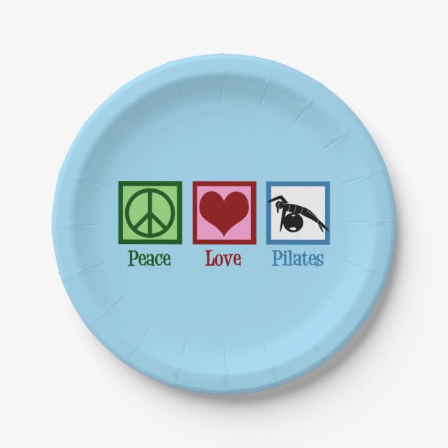 Peace Love Pilates Paper Plate (Front)