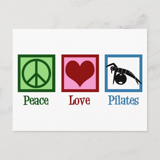Peace Love Pilates Postcard (Front)