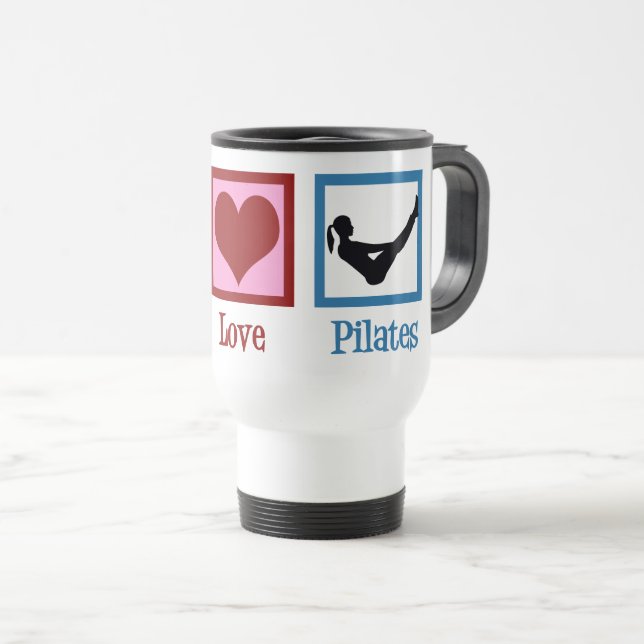 Peace Love Pilates Teacher Cute Gift Travel Mug (Front Right)
