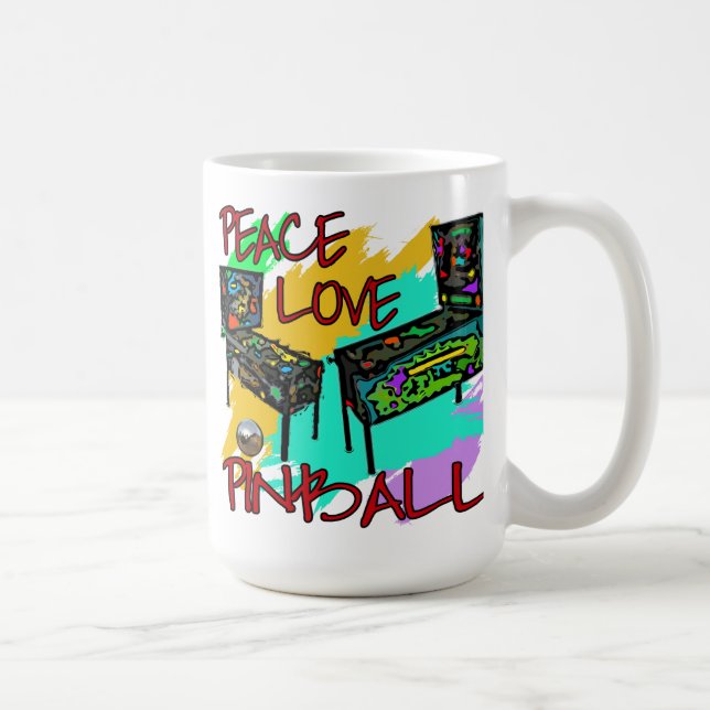 Peace Love Pinball Coffee Mug (Right)