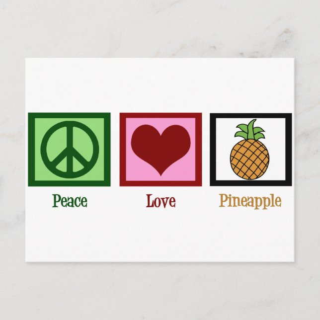 Peace Love Pineapple Postcard (Front)
