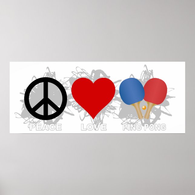 Peace Love Ping Pong Emblem Poster (Front)