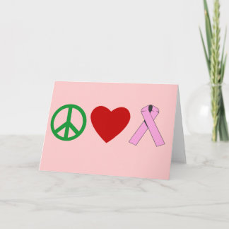 Peace Love Pink Ribbon T shirts, Mugs Card