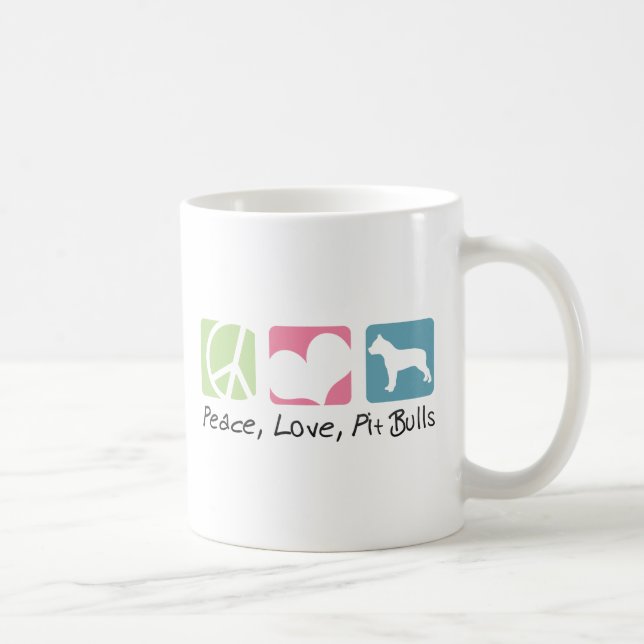 Peace Love Pit Bulls Coffee Mug (Right)