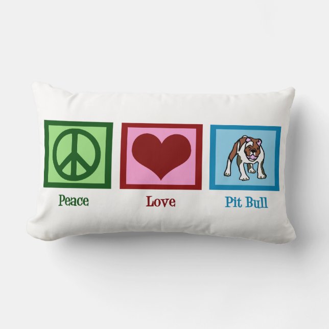 Peace Love Pit Bulls Lumbar Cushion (Front)