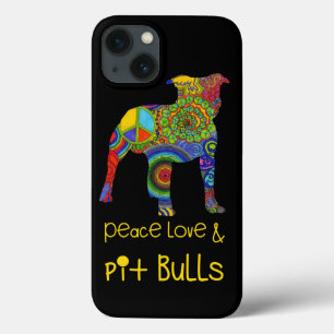 "Peace Love & Pit Bulls" Pop Art iPhone Case