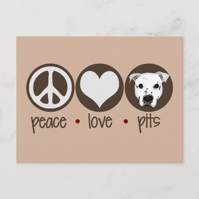 Peace Love Pits Postcard (Front)