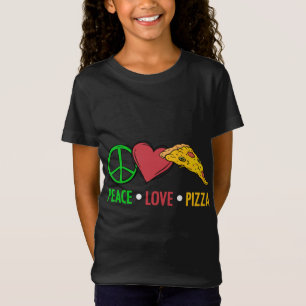 Peace Love Pizza Funny Pizzaologist Cheesy Food Hu T-Shirt