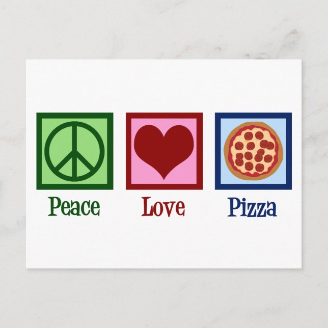 Peace Love Pizza Parlour Postcard (Front)