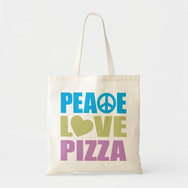Peace Love Pizza Tote Bag (Front)