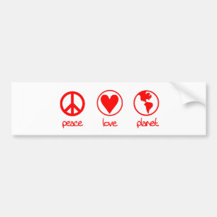 Peace Love Planet - Bumper Sticker