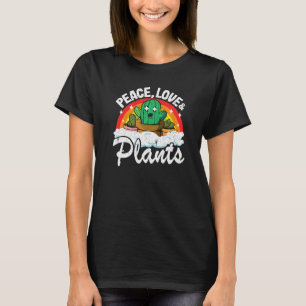 Peace Love & Plants Cactus Rainbow Landscaper Plan T-Shirt