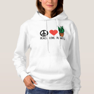Peace Love Plants Gardening Hippie Gardener Men Wo Hoodie