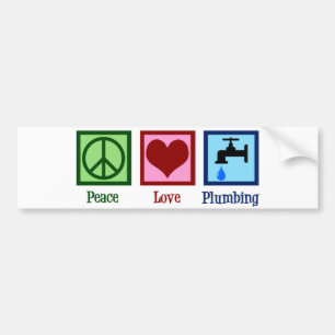 Peace Love Plumbing Bumper Sticker