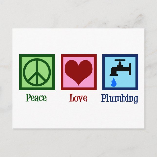 Peace Love Plumbing Postcard (Front)