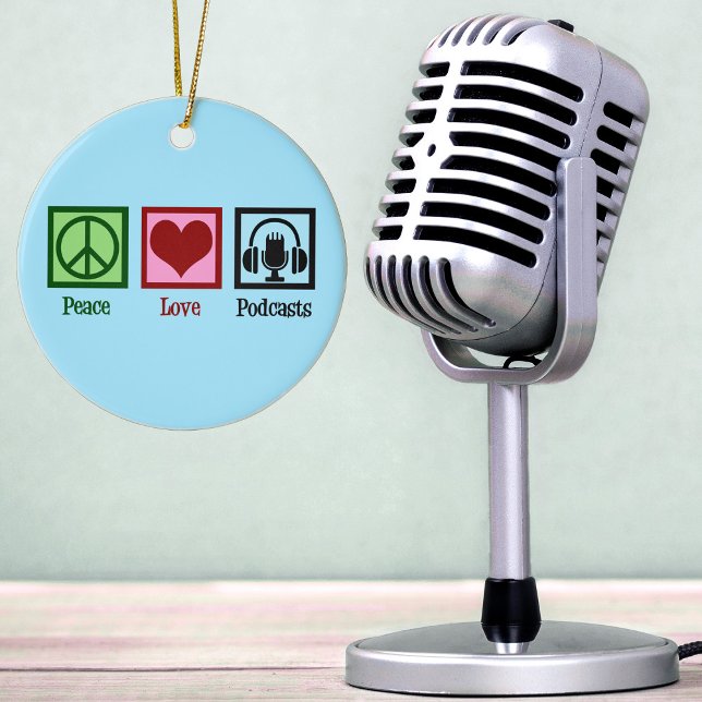 Peace Love Podcasts Ceramic Tree Decoration (Creator Uploaded)