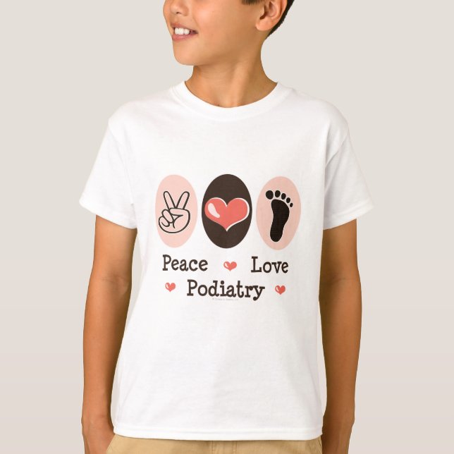 Peace Love Podiatry Podiatrist Kid T-shirt (Front)