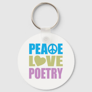 Peace Love Poetry Key Ring