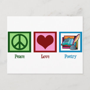 Peace Love Poetry Postcard