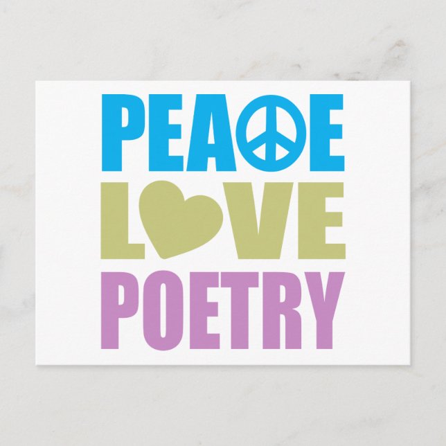 Peace Love Poetry Postcard (Front)