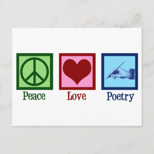 Peace Love Poetry Pretty Poet Postcard