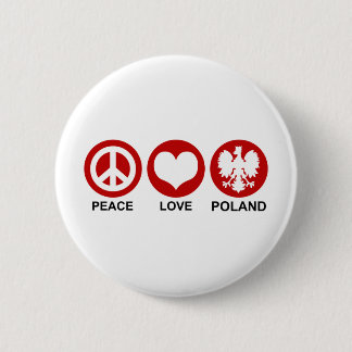 Peace Love Poland 6 Cm Round Badge