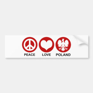 Peace Love Poland Bumper Sticker