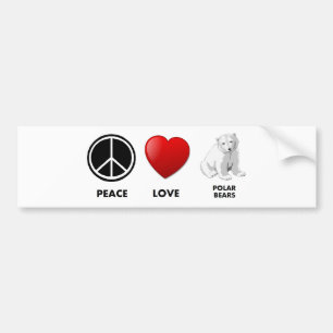 peace love polar bears Save the bears Bumper Sticker