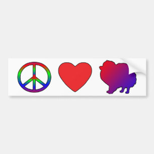 Peace Love Pomeranians Bumper Sticker