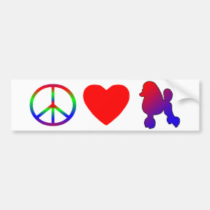 Peace Love Poodles Bumper Sticker