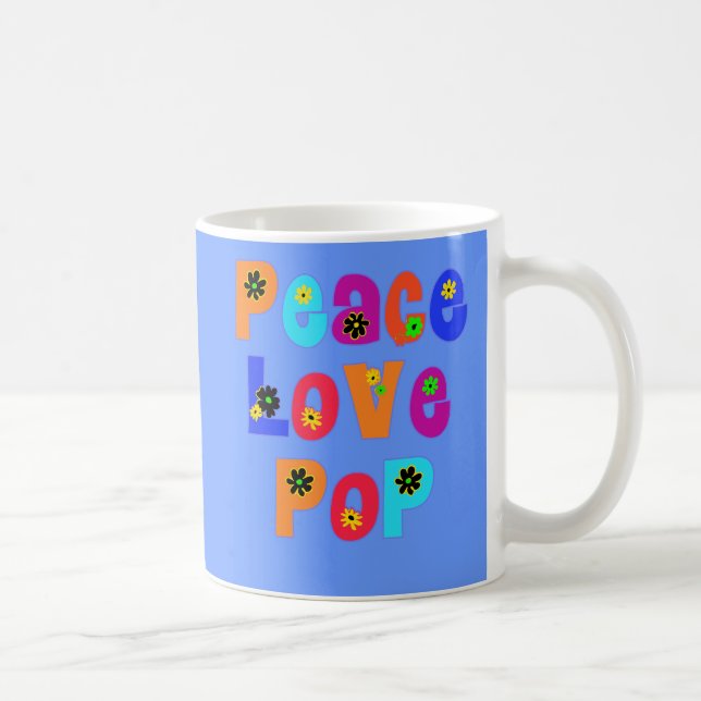 Peace Love Pop Father's Day Gifts Coffee Mug (Right)