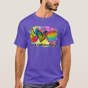 Peace Love Poppin Leopard Poppin Dabbing Pop It Lo T-Shirt
