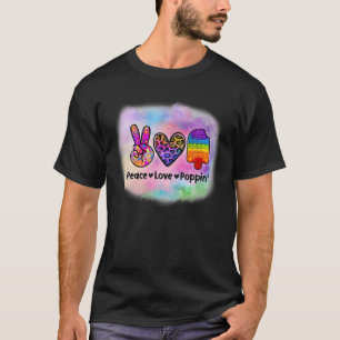 Peace Love Poppin Tie Dye Leopard Pop Fidget Toy I T-Shirt