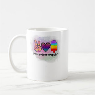 Peace Love Poppin' Tie Dye Push Fidget Toy Coffee Mug