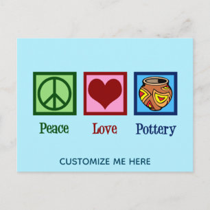 Peace Love Pottery Postcard