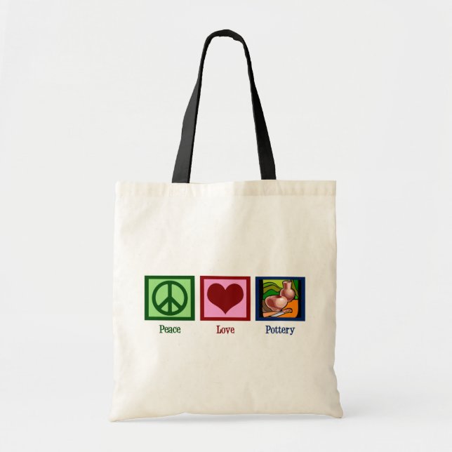 Peace Love Pottery Tote Bag (Front)