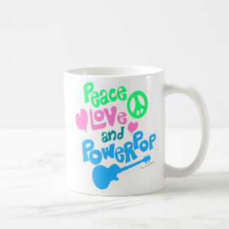Peace Love Powerpop Epic Fun Music Slogan Coffee Mug