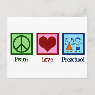 Peace Love Preschool Postcard